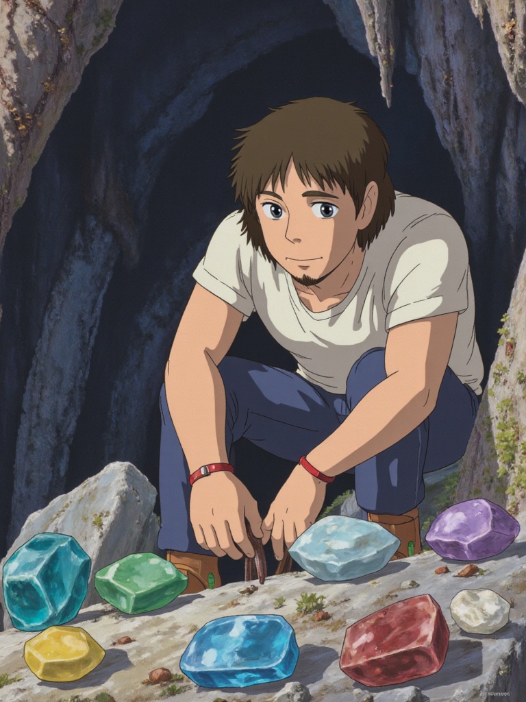 ghibli-style-crystal-miner-gemstone-cave